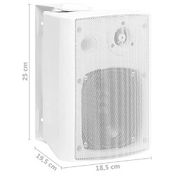 vidaXL Haut-parleurs stéréo muraux 2pcs blanc intérieur extérieur 100W pas cher