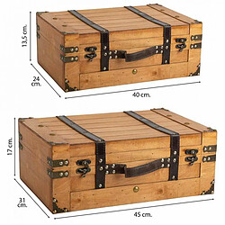 Acheter Jeu de valises Alexandra House Living Marron PVC Bois Métal Vintage 31 x 17 x 45 cm 40 x 24 x 13,5 cm Décoratif 2 Pièces