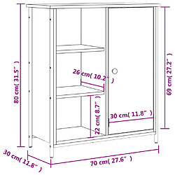 vidaXL Buffet sonoma gris 70x30x80 cm bois d'ingénierie pas cher