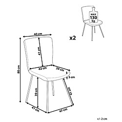 Avis Beliani Chaise de salle à manger RUBIO Set de 2 Velours Gris