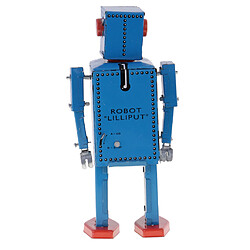 Acheter Retro Wind Up Clockwork Mechanical Walking Tin Lilliput Robot Bleu 16cm