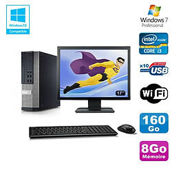 Lot PC DELL 790 SFF Intel Core i3-2120 3.3Ghz 8Go 160Go WIFI W7 Pro + Ecran 17" - Occasion