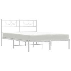 Avis Maison Chic Lit adulte 150x200cm- Cadre de lit métal avec tête de lit pour chambre blanc -MN33122