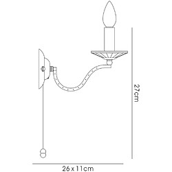 Avis Luminaire Center Applique murale Niobe 1 Ampoule doré/cristal