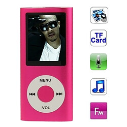 Wewoo Lecteur MP4 Magenta pour carte TF support d'enregistrement radio FM E-Book et calendrier 1.8 pouces TFT Screen Metal MP4 Player avec fente