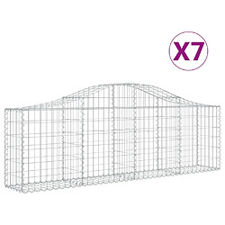 vidaXL Paniers à gabions arqués 7 pcs 200x30x60/80 cm Fer galvanisé