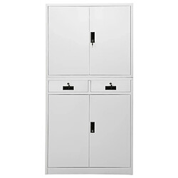 vidaXL Armoire de bureau Gris clair 90x40x180 cm Acier