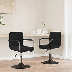 vidaXL Chaises pivotantes à manger lot de 2 noir velours