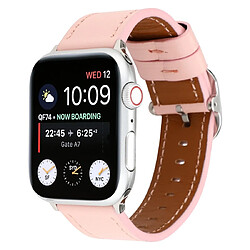 Avis Wewoo Pour Apple Watch séries 5 et 4 40 mm / 3 et 2 et 1 38 mm boucle de style moderne Bracelet en cuir véritable rose