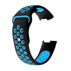 Wewoo Bracelet bicolore en silicone avec trou rond pour pour Fitbit Charge 3, taille de la dragonne: 130-195mm (Bleu)