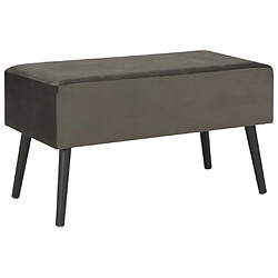 Avis vidaXL Banc avec tiroirs 80 cm Gris Velours