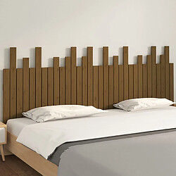 Avis Maison Chic Tête de lit scandinave pour lit adulte,Meuble de chambre murale Marron miel 204x3x80 cm Bois massif de pin -MN55793