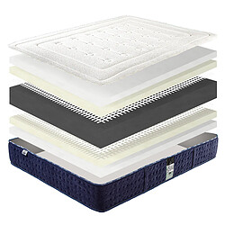 LUXURY LITERIE Matelas 140x200 cm, Nuage, 24cm, mi-ferme, mémoire de forme, indépendance du couchage, face été/hiver pas cher