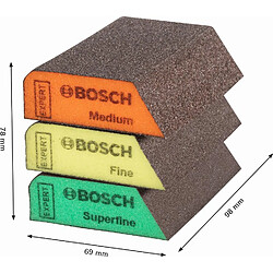 Fp Bloc de ponçage Expert Combi S470 L69xB97mm moyen/fin/extra fin Combi Block BOSCH