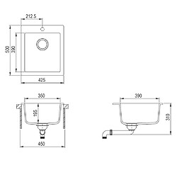 vidaXL Évier de cuisine Granite Gris pas cher