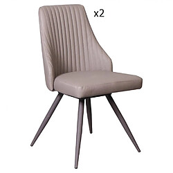 Inside 75 Lot de 2 chaises design FREEWAY GREY pivotant à 180° assise polyuréthane taupe