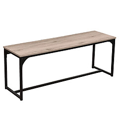 Banc en bois avec struture en métal noir - L120xH46xP35cm - LOFT+Urban Living