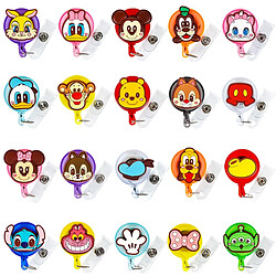 Universal 50pcs/LOT Disney Porte-badge rétractable Carte d'identité de dessin animé Porte-clé Porte-soutien-gorge d'infirmière Porte-cordon de téléphone mobile créatif |