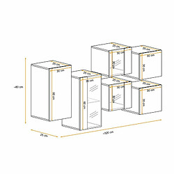 Paris Prix Meuble de Rangement Switch SBIV 320cm Gris & Naturel