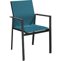 Proloisirs Fauteuil de jardin empilable Delia graphite, bleu.