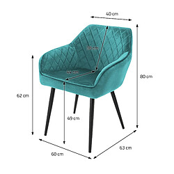 Acheter ML-Design Lot de 8x chaises de salle à manger rembourrée en velours fauteuils pétrole