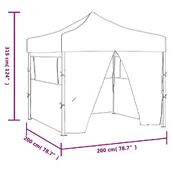 vidaXL Tente de réception pliable avec 4 parois 2x2 m Acier Blanc pas cher