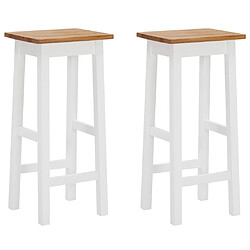 vidaXL Tabourets de bar lot de 2 bois de chêne solide 