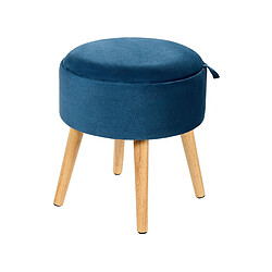 Beliani Tabouret à coffre en velours bleu NEELY