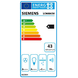 Hotte décorative murale 90cm 70db 590m3/h inox - lc96bbc50 - SIEMENS