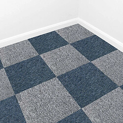 Monstershop 40 Dalles de 50cm x 50cm (10m²) Dalle de Moquette Couleur Bleu Tempête & Gris Platine