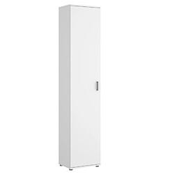 Pegane Armoire meuble de rangement coloris blanc - Longueur 39 x Profondeur 35 x Hauteur 190 cm