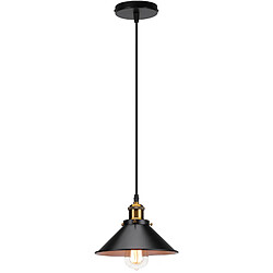 Stoex Lampes À Suspension Rétro Vintage Lustre 220Mm E27 (Noir) Plafonnier Industriel Abat-Jour en Métal Pour Loft Restaurant Café Bar