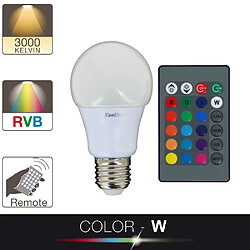 XanLite Ampoule LED A60, culot E27, 5W cons. (60W eq.), lumière blanc chaud ou lumière RVB avec télécommande