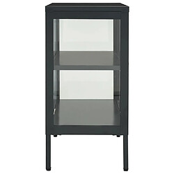 Acheter Maison Chic Commode Buffet - Meuble de rangement Anthracite 70x35x70 cm Acier et verre -GKD65454