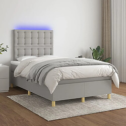 vidaXL Sommier à lattes de lit matelas et LED Gris clair 120x200 cm