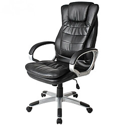 Helloshop26 Fauteuil de bureau chaise siège classique ergonomique confortable réglage en hauteur noir 08_0000350 