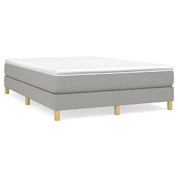 vidaXL Sommier à lattes de lit avec matelas Gris clair 140x190cm Tissu