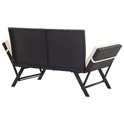 Acheter Maison Chic Banc de jardin avec coussins | Banquette de jardin | Chaise Relax 176 cm Noir Résine tressée -MN48799