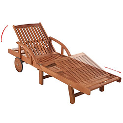 Helloshop26 Lot de 2 transats chaise longue bain de soleil lit de jardin terrasse meuble d'extérieur avec table bois d'acacia solide 02_0012078 pas cher