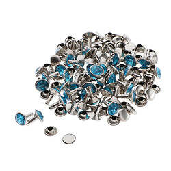 50pcs rivet bouton artisanat en cuir pour accessoires de vêtement 7mm bleu