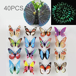 Wewoo Sticker 100 PCS Mode Lumineux Papillon avec Broche Simulation Réfrigérateur Aimants Wall Décoration De Jardin, Aléatoire Couleur Livraison 