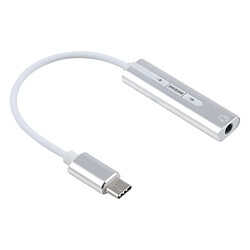 Wewoo Carte Son USB argent Aluminium Shell 3.5mm Jack USB-C externe / Type-C HIFI Magic Voice 7.1 adaptateur de convertisseur de canal lecteur gratuit