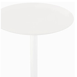 Acheter Alterego Table haute ronde 'IDALGO' en bois et métal blanc - Ø 60 cm