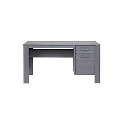 Pegane Bureau anthracite en pin massif brossé, H74 x L141 x P59 cm