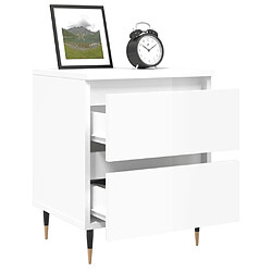 Avis vidaXL Tables de chevet 2 pcs blanc brillant 40x35x50 cm