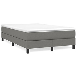 vidaXL Sommier à lattes de lit avec matelas Gris foncé 120x200cm Tissu