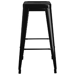 Avis vidaXL Tabourets de bar empilables lot de 2 noir métal