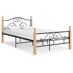 vidaXL Cadre de lit sans matelas noir métal 120x200 cm