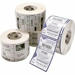 Zebra Z-Select 2000T Permanent Adhesive (Z-SELECT 2000T BOX - Z-Select 2000T, Premium topcoated thermal transfer paper label with permanent adhesive, Supplied with perforation and black mark between labels, 101,6 x 101,6mm, 19mm Core, 180 Labels/Ro