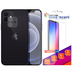 Verre trempé pour iPhone 12 + Verre Trempé Camera Arrière Protecteur - 9H Film Protection en Verre Trempé - Visiodirect -